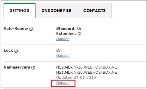 Update DNS nameservers for your domain name